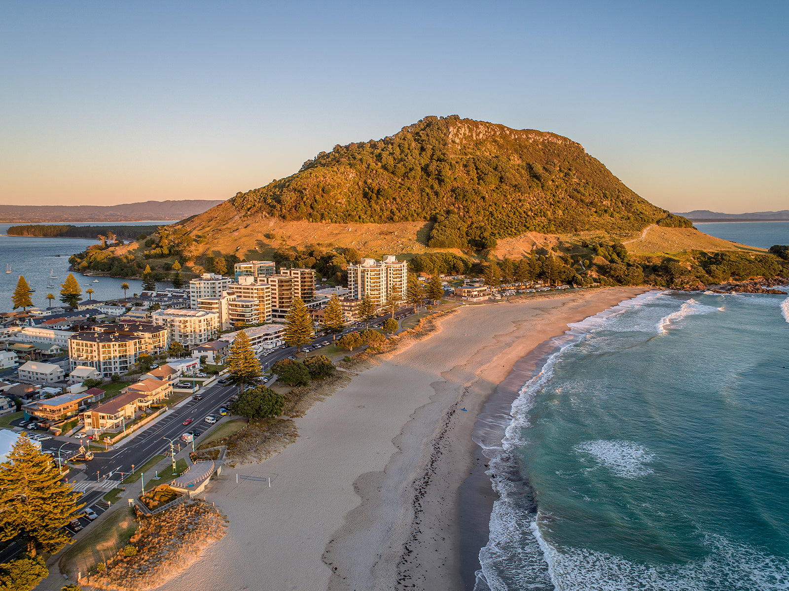 Sun lit Mount Maunganui
